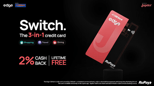 Jupiter Edge RuPay Credit Card